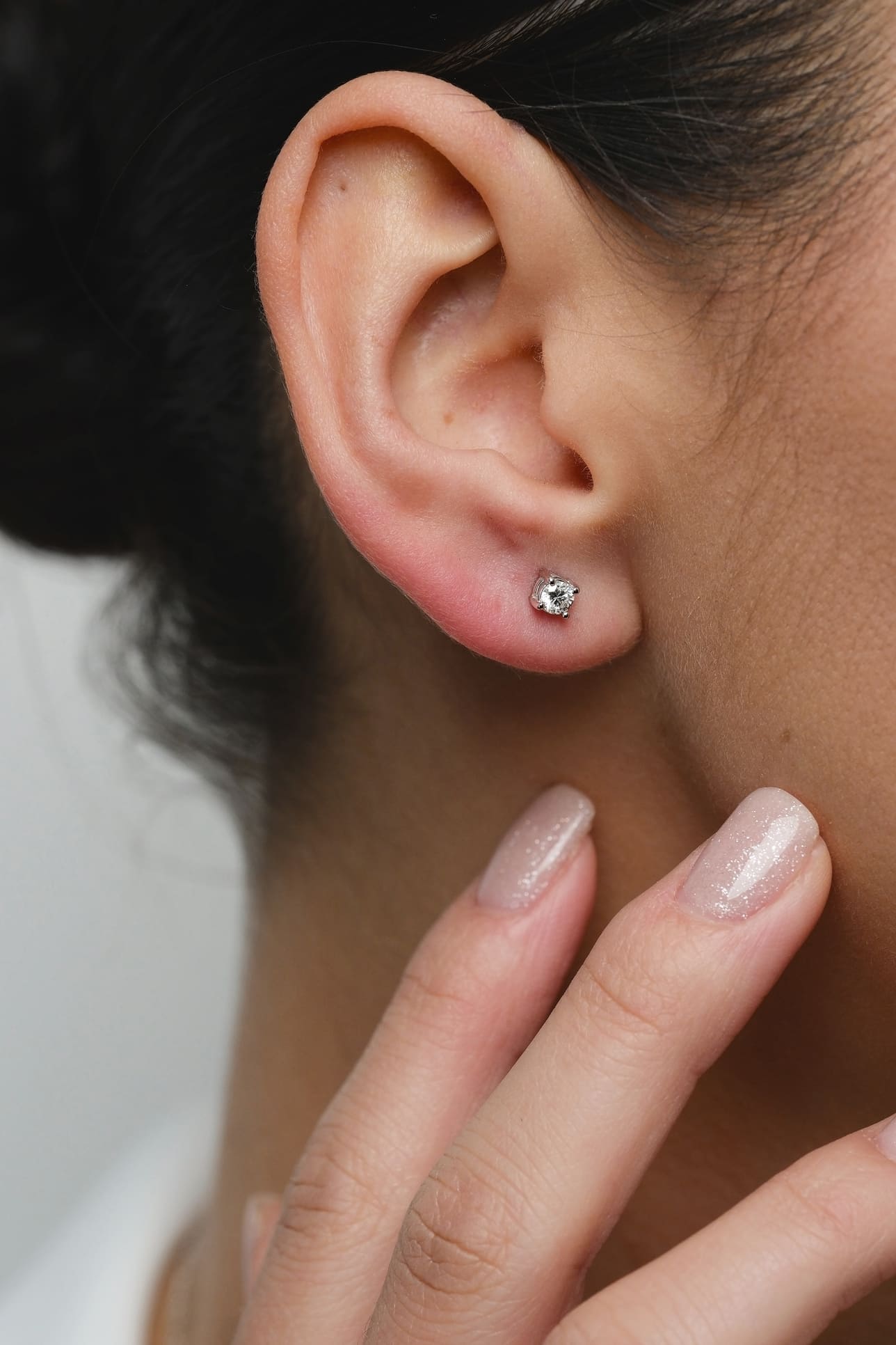 Solitaire Diamond Stud Earrings 2 - Image 5